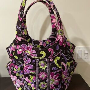 Vera Bradley Retired Purple Punch Floral Cargo Sling/Tote- **RARE FIND**